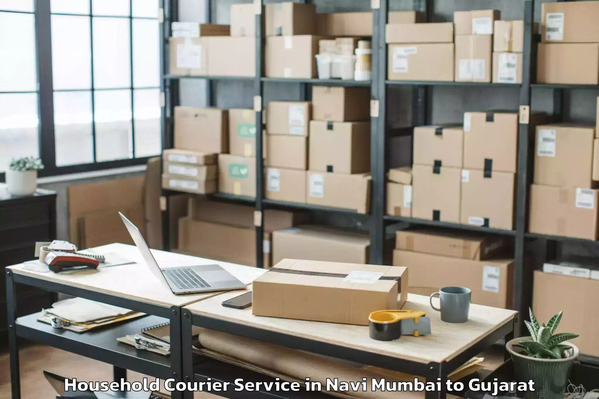 Book Navi Mumbai to Dediapada Household Courier Online